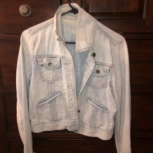 light wash cropped jean jacket